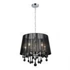 Cornelia, klasyczna lampa wisząca, chromowana, czarna, E14, MDM-2572/5 BK